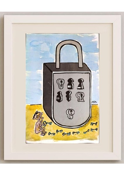 Mileta Miloradovic 29x18cm Orijinal Karikatür Tablo fırsatları