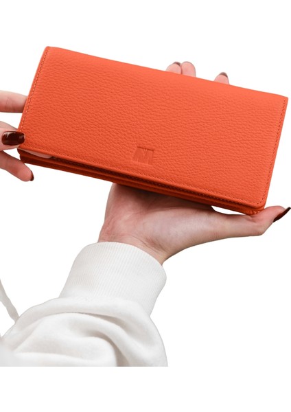 Hakiki Deri Unisex Telefon Bölmeli Cüzdan | Golden 3367