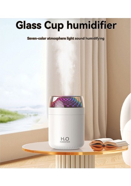 Cam Kupa Nemlendirici Renkli Işık Başucu Masa Dekorasyon Gece Işık USB Büyük Sis Nemlendirici Pembe (Yurt Dışından) fırsatları