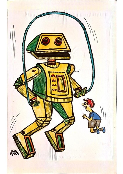 Mileta Miloradovic 19x29cm Orijinal Karikatür Tablo modelleri