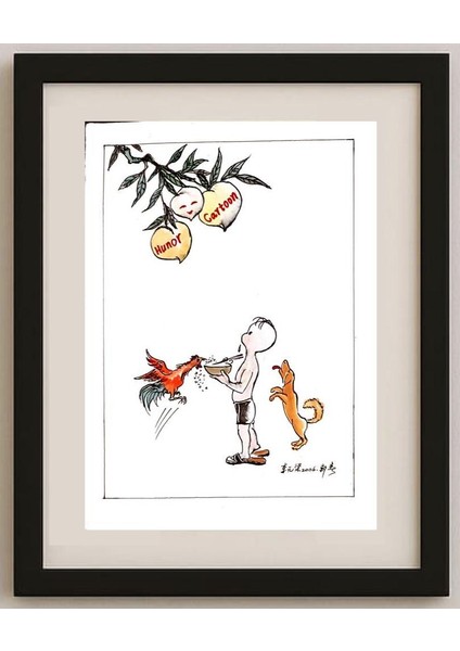 Li Yuan Liang 29X21CM Orijinal Karikatür Tablo