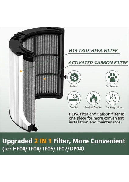 360 ° Kombi 2&#39 si 1 arada Gerçek HEPA + Dyson TP10 HP10 HP10 HP09 TP09 HP07 TP07 TP06 HP06 Purifi-Er (Yurt Dışından) fiyatları