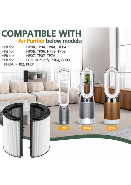 360 ° Kombi 2&#39 si 1 arada Gerçek HEPA + Dyson TP10 HP10 HP10 HP09 TP09 HP07 TP07 TP06 HP06 Purifi-Er (Yurt Dışından) indirimleri