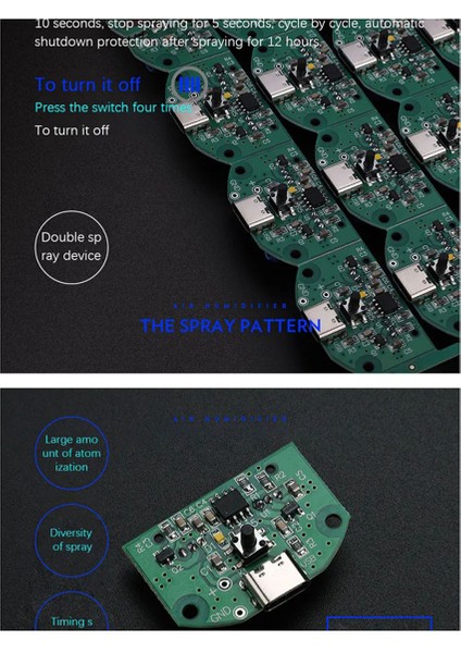 Çift Sprey Atomizasyon Modülü USB Nemlendirici Sürüş Devre Kart Atomizasyon Deney Ekipmanı Ultrasonik (Yurt Dışından) modelleri