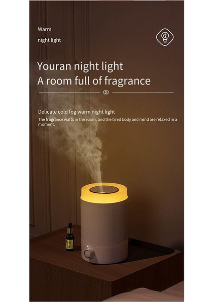 Yatak Odası Için Nemlendiriciler, 2l Serin Sis Ultrasonik Hava Nemlendirici Üst Doldurma ve Sessiz, 360 ° Nozul Ab Fişi, Beyaz (Yurt Dışından)