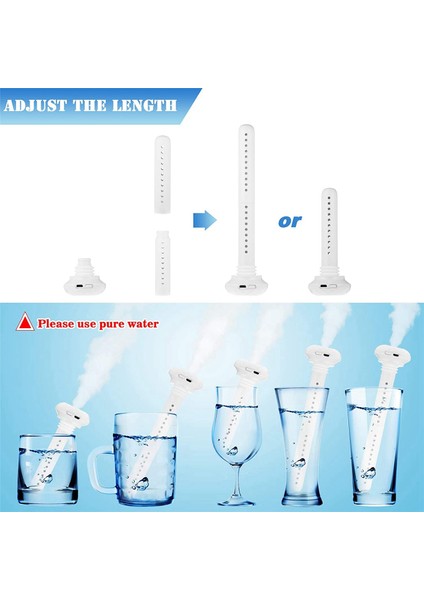 2x Mini Taşınabilir Nemlendirici Serin Sis Nemlendiricisi USB Hava Nemlendirici Seyahat Ofisi Için Su Şişesi Olmadan Otel Arabası (Yurt Dışından) fiyatları