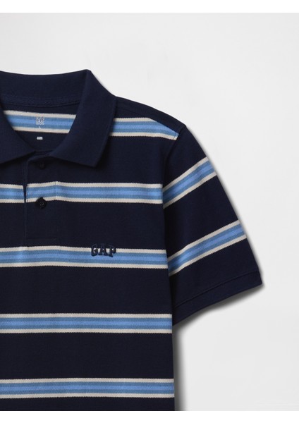 Erkek Çocuk Lacivert Gap Logo Pique Polo Yaka T-Shirt fiyatları