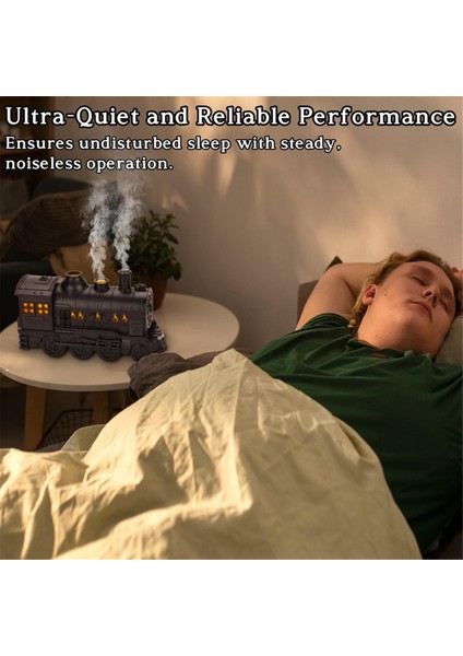 USB Nemlendirici 300ML Tren Şeklinde Uçucu Yağ Difüzörü Sessiz Serin Mist 2 Aydınlatma ve 2 Mist Modu Aromaterapi A (Yurt Dışından)