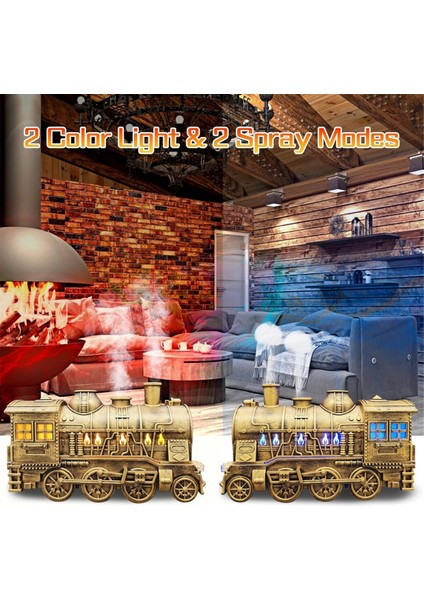 USB Nemlendirici 300ML Tren Şeklinde Uçucu Yağ Difüzörü Sessiz Serin Mist 2 Aydınlatma ve 2 Mist Modu Aromaterapi A (Yurt Dışından) indirimleri