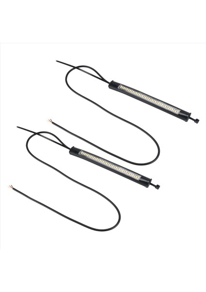 Esnek Switchback Çift Renkli Beyaz ve Sarı Motosiklet LED Çatal Dönüş Sinyali Drl Gündüz Çalışan Far Su Geçirmez (Yurt Dışından)