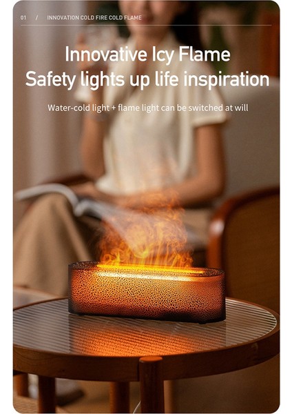 Gerçekçi Renkli Alev Hava Humidifie 150ML Ultra Sessiz Ev Aroma Esansiyel Yağ Difüzörü Ev Odası Ofisi A (Yurt Dışından) fiyatları