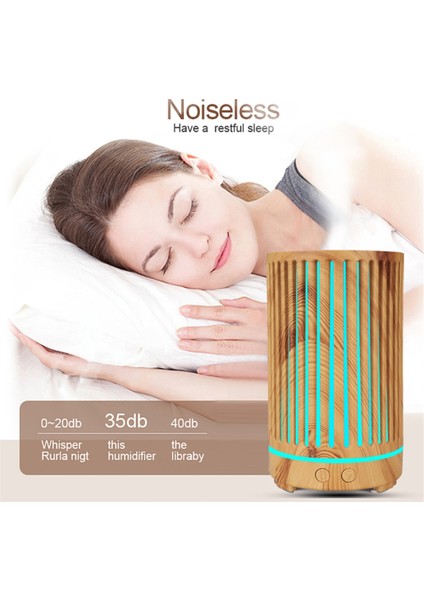 Simüle Edilmiş Ahşap Baskılı Humdifie 200ML Renkli Taşınabilir Nemlendirici Düşük Gürültü Yatak Odası Ofisi Için Küçük Nemlendirici, B (Yurt Dışından) indirimleri