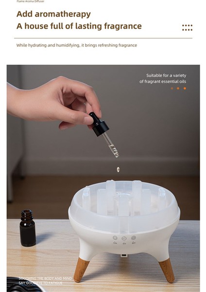 Iletici Yağ Difüzör 350ML Alev ve Volkanlı Sulu Sis Difüzör Nemlendirici Ev Için Us Fişi Için (Yurt Dışından)