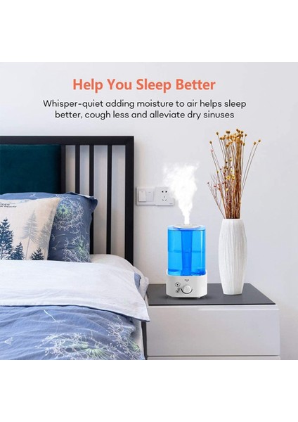2x Sessiz Soğuk Sis Nemlendirici 2 Litre Küçük Hava Nemlendiricisi, Yatak Odası/oturma Odası Için Uygun (Yurt Dışından) fırsatları