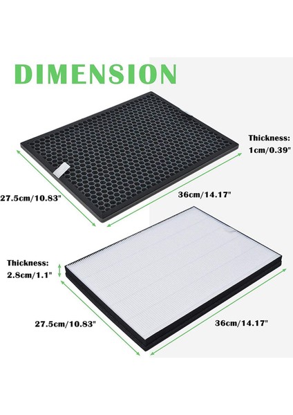 3x FY1413/40 Aktif Karbon ve FY1410/40 Hepa Replasman Filtresi Philips Hava Arıtma Serie, AC1214/1215/1217&#39;YI Değiştirin (Yurt Dışından) modelleri