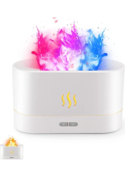 USB Güç Taşınabilir Masaüstü Nemlendirici 7 Renk Işığı ile Simüle Alev Hava Nemlendiricisi Bahar Hediyesi (Yurt Dışından) fırsatları