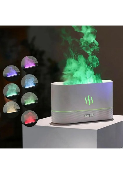 USB Güç Taşınabilir Masaüstü Nemlendirici 7 Renk Işığı ile Simüle Alev Hava Nemlendiricisi Bahar Hediyesi (Yurt Dışından) indirimleri