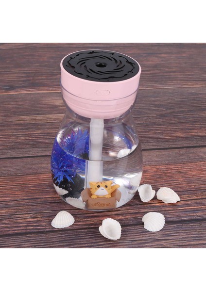 2x Sevimli Serin Sis Nemlendirici Ofis Yatak Odası Hava Temizleyici USB Şarjı Kawaii Hava Nemlendirici LED Hafif Şişe (Pembe) (Yurt Dışından) modelleri