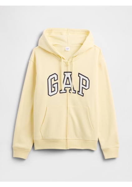 Kadın Sarı Gap Logo Fleece Fermuarlı Sweatshirt modelleri
