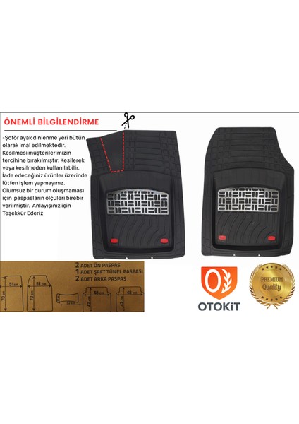 Audi Q2 2020 Uyumlu Havuzlu Ünıversal Pro Max Oto Paspas Siyah - Gri modelleri