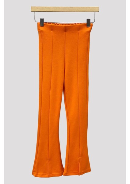 Mojo Kız Çocuk 1-14 Yaş İspanyol Paça Yırtmaçlı Tayt 3490 Turuncu