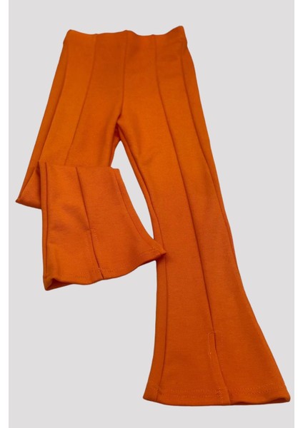 Mojo Kız Çocuk 1-14 Yaş İspanyol Paça Yırtmaçlı Tayt 3490 Turuncu