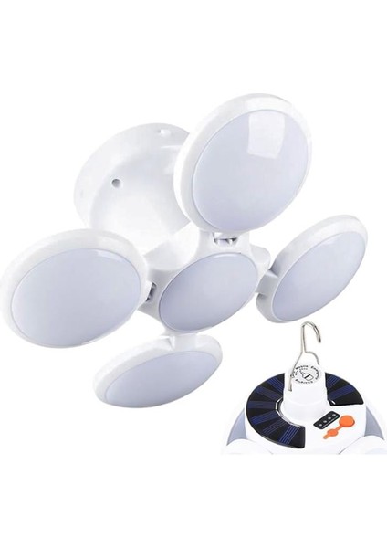 PR-2038 5 Kanatlı Solar Bataryalı Şarjlı Kamp Lambası