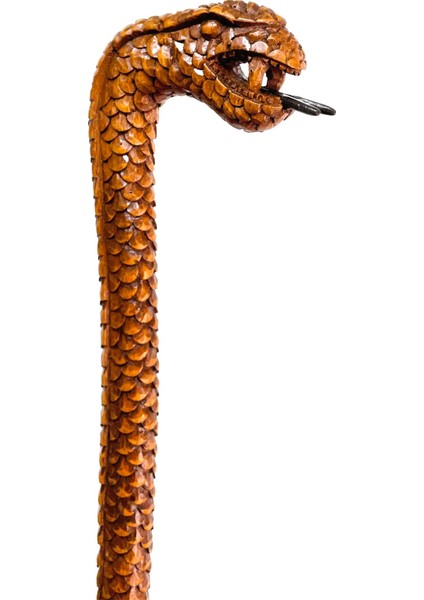 Yılan Model Baston Ahşap El Oyması indirimleri