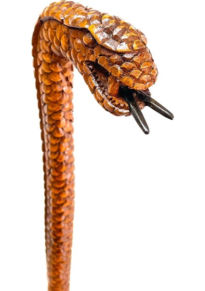 Yılan Model Baston Ahşap El Oyması