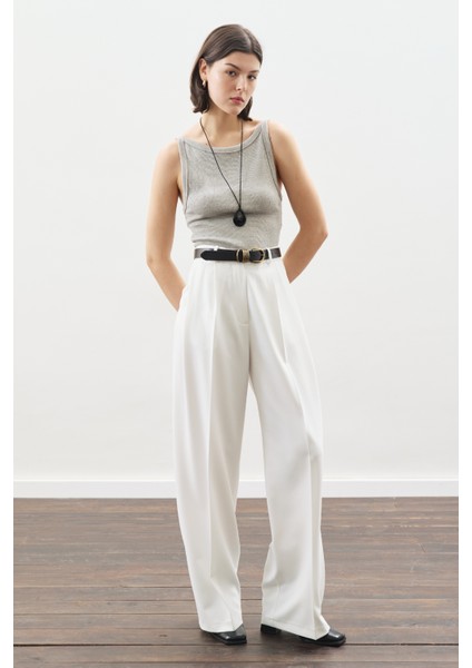 Dona Pileli Palazzo Pantolon Ekru fırsatları