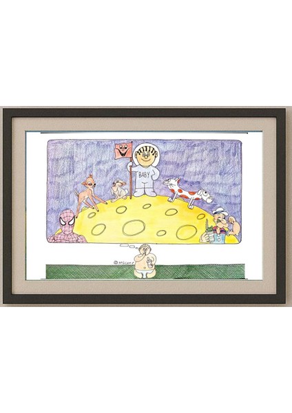 Mostafa Hossein Nia 29X21CM Orijinal Karikatür Tablo