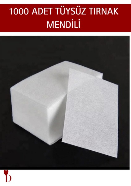 Tüysüz Jel Protez Kalıcı Oje Mendili Manikür Temizleme Mendili 1000 Adet Tüy Bırakmayan