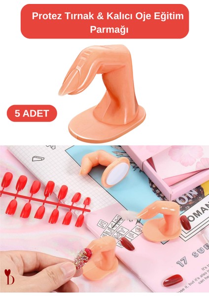 Eğitim Parmağı Yapışkanlı Protez Tırnak Kalıcı Oje Eğitimi 5 Adet