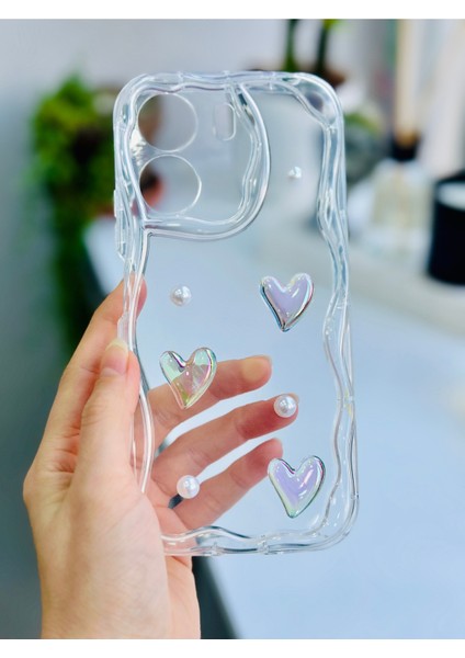 Xiaomi Redmi 13C Uyumlu Incili Kalp Tasarımlı Oyuncaklı Silikon Kılıf modelleri