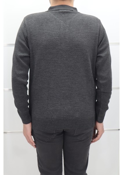 Fistan Store Erkek Düz Klasik Kesim Rahat Kalıp Polo Yaka Tek Cepli Kışlık Yünlü Kazak modelleri