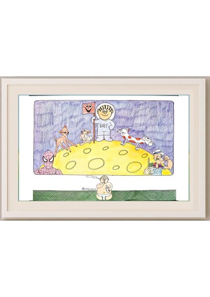 Mostafa Hossein Nia 29X21CM Orijinal Karikatür Tablo fırsatları