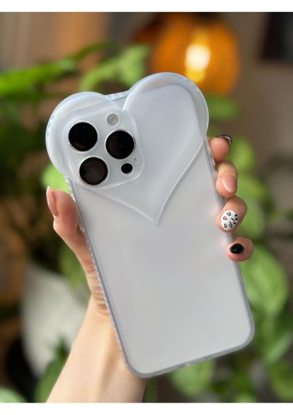 Iphone 14 Promax Şeffaf 3D Kalp Tasarımlı Silikon Kılıf modelleri