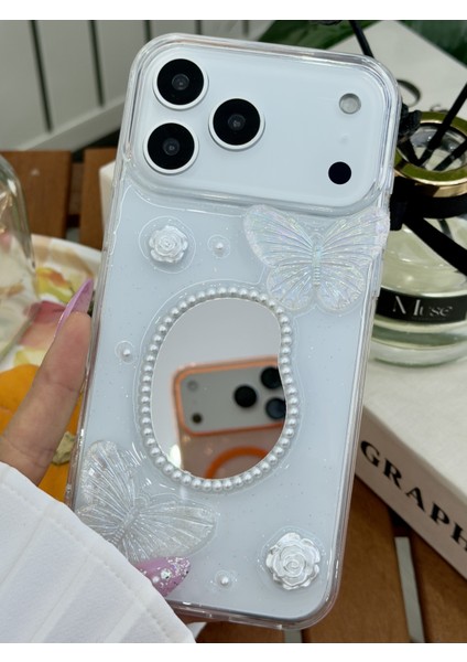 Iphone 17 Promax Uyumlu Aynalı Kelebek Oyuncak Tasarımlı Silikon Kılıf