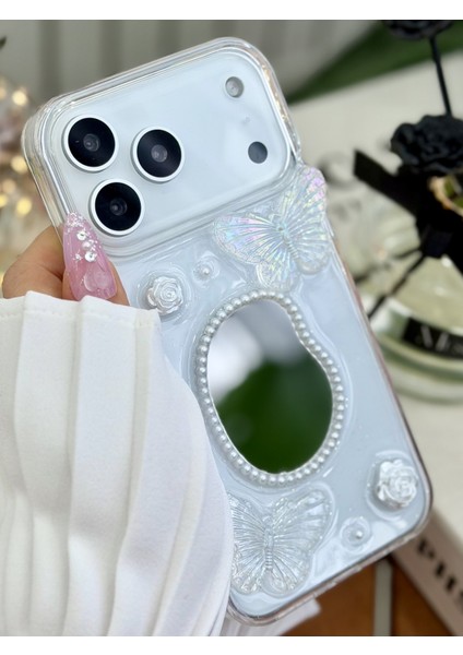 Iphone 17 Promax Uyumlu Aynalı Kelebek Oyuncak Tasarımlı Silikon Kılıf
