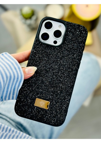 Iphone 14 Promax Uyumlu Elmas Tasarımlı Taşlı Işıltılı Parlak Pırlanta Silikon Kılıf