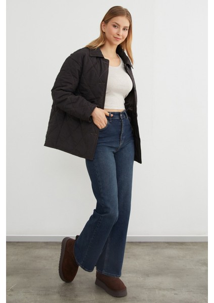 Baklava Desen Kapitone Oversize Düğmeli Mont indirimleri