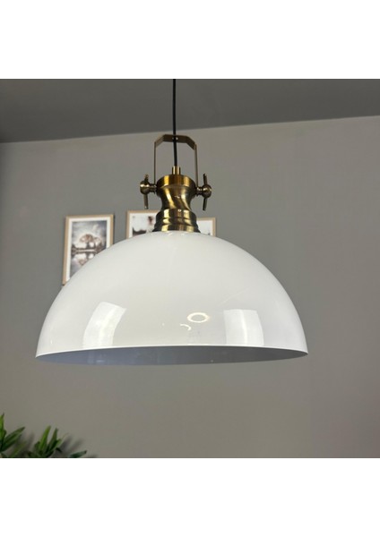 Linate Beyaz Yeni Eskitme Başlık Avize Tekli Sarkıt Salon Kuaför Dekoratif Aydınlatma