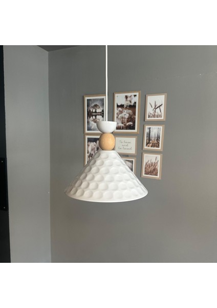 Rumy Beyaz Tekli Avize Ahşap Kafa Başlık Sarkıt Ofis Showroom Salon Mutfak Avizeleri fiyatları