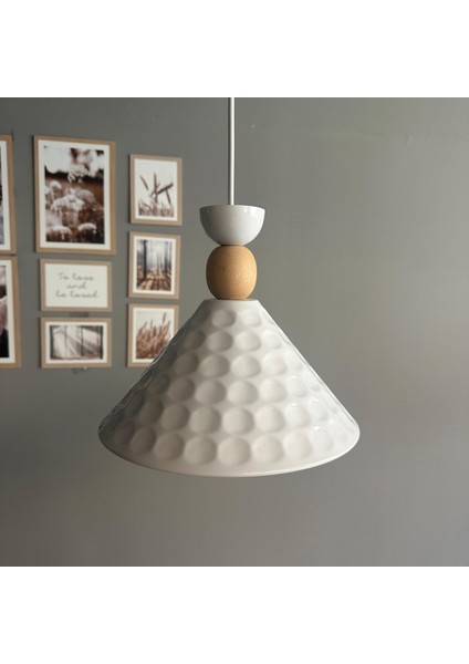 Rumy Beyaz Tekli Avize Ahşap Kafa Başlık Sarkıt Ofis Showroom Salon Mutfak Avizeleri indirimleri