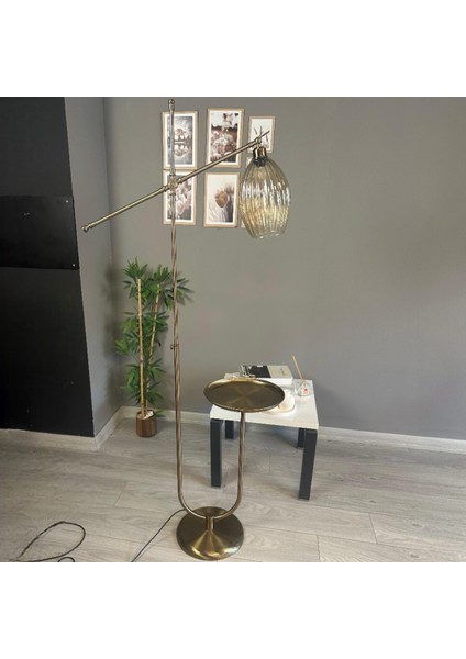 Yolza Eskitme Gövde Bal Rengi Cam Lambader U Tepsili Makas Gövde Modern Oturma Odası