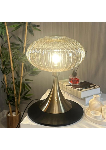 Mesa Bal Rengi Cam Masa Lambası Dekoratif Abajur Çocuk Odası Başucu Lambası Okuma Lambası