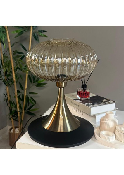 Mesa Bal Rengi Cam Masa Lambası Dekoratif Abajur Çocuk Odası Başucu Lambası Okuma Lambası