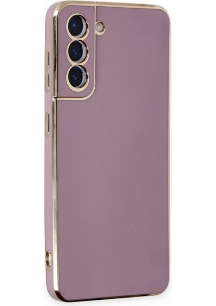 Samsung Galaxy S21 Kılıf Parlak Yapılı Esnek Volet Silikon Kapak