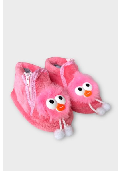 Çocuk Sevimli Baykuş Figürlü Panduf Pudra