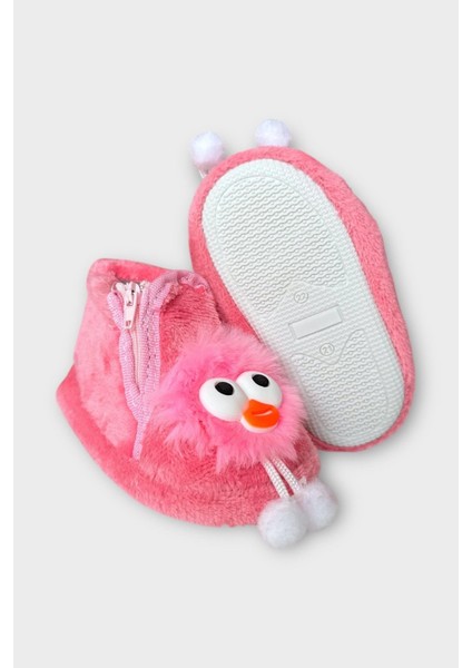 Çocuk Sevimli Baykuş Figürlü Panduf Pudra